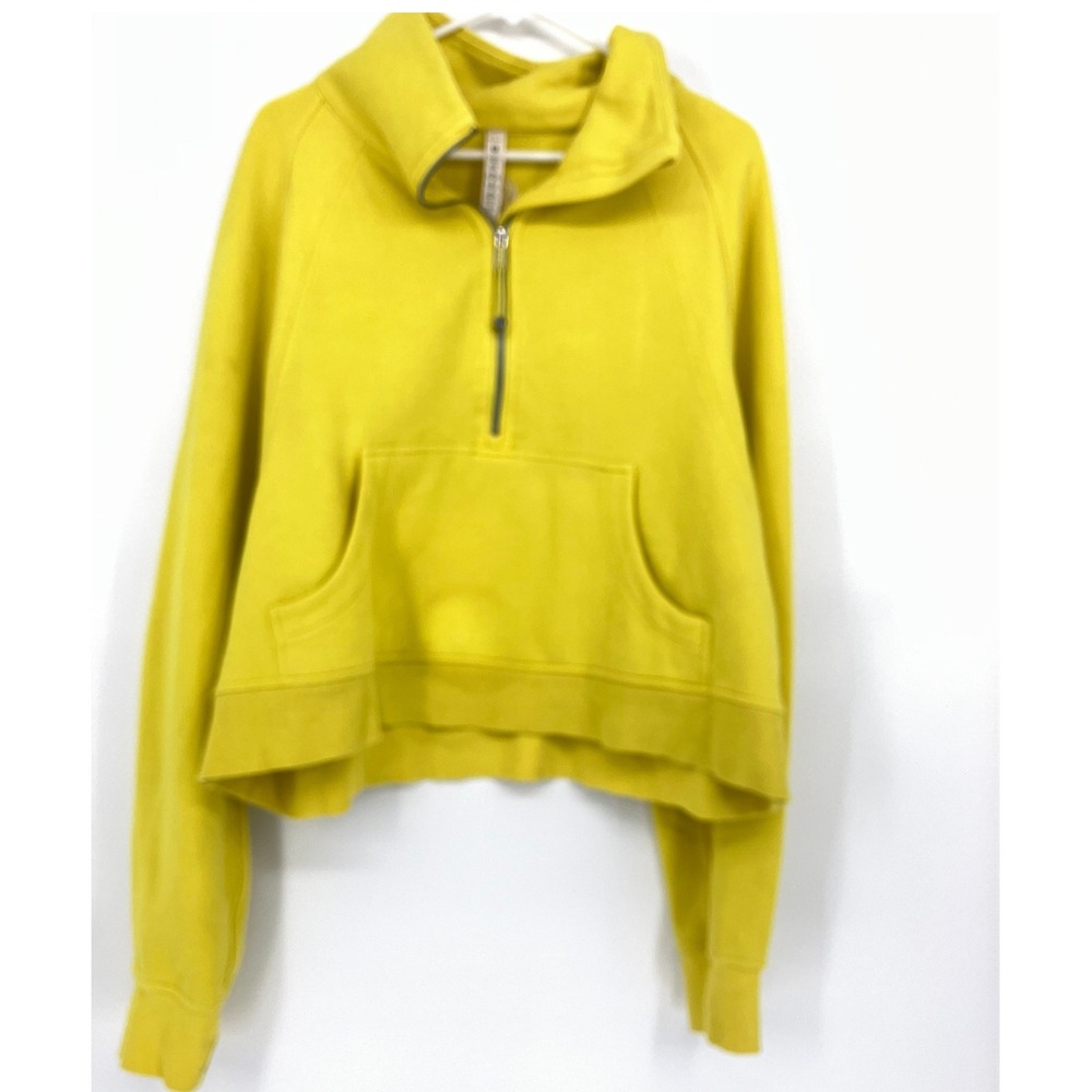 Lululemon Scuba Oversized Half Zip Hoodie Yellow XL/XXL Cropped Pullover